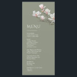 Menu Magnolia Fine Art Floral<br><div class="desc">Fine art painted flowers on a sage green background with an artistic vintage font.</div>