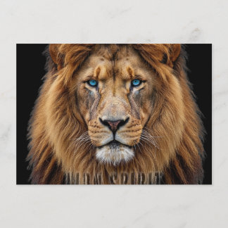 Menu Majestic Lion Face with Blue Eyes | Wildlife Anima