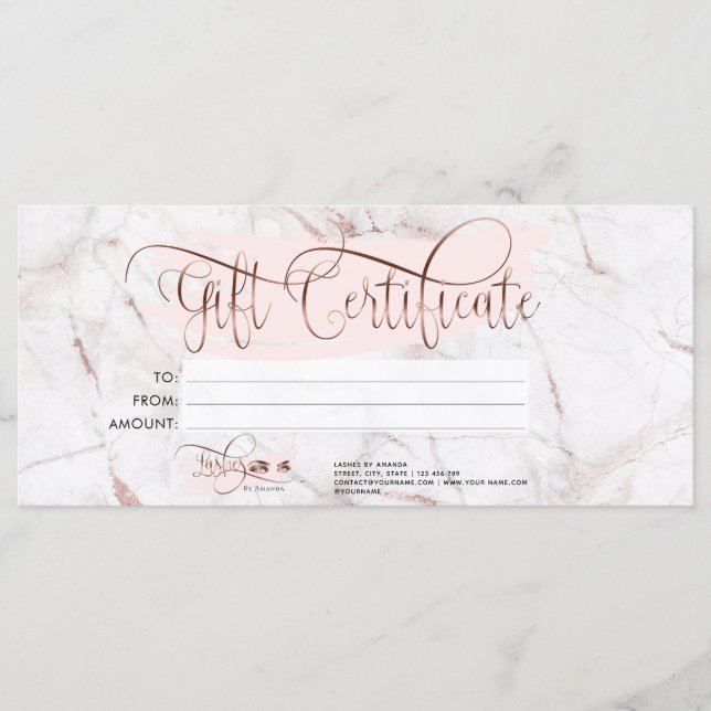 Menu Makeup Eyebrow Eye Lash Rosa Marble (Frente)