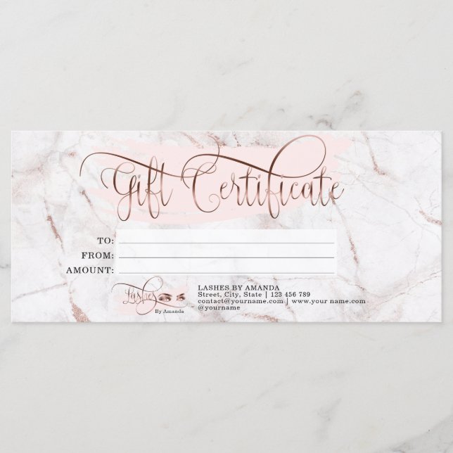 Menu Makeup Eyebrow Eye Lash Rosa Marble (Frente)