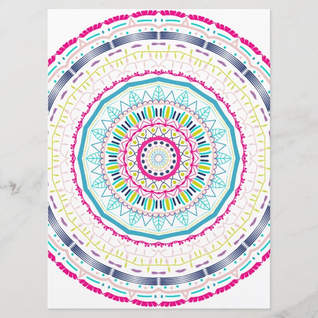 Menu mandala colorida (Frente)