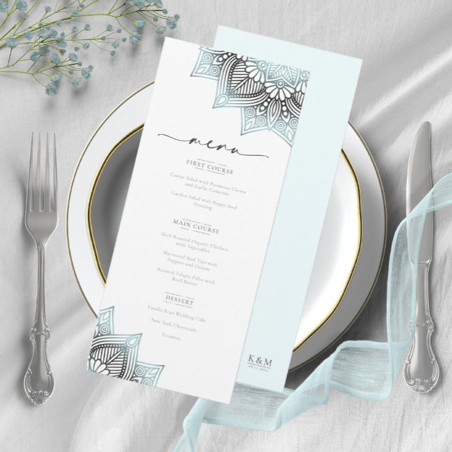 Menu Mandala Lace Rev Wedding Lt. Blue V2 ID968 (Criador carregado)