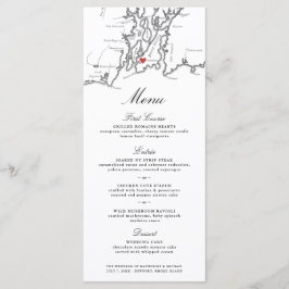 Menu Mapa de RI do Newport para Casamento Branco e Negr