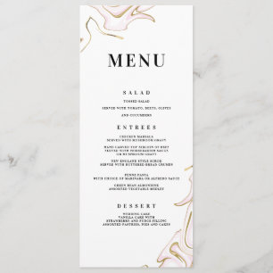 Menu Marble Agate Wedding Rosa e Dourado