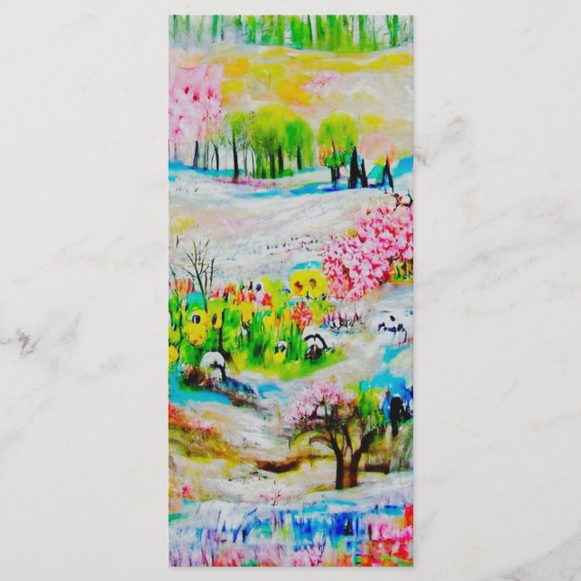 Menu Marcador Paisagem de Aquarela 2 (Frente)