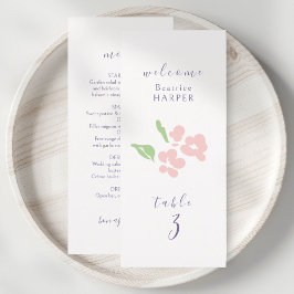 Menu Marfim | Número da mesa de casamento floral Combo 