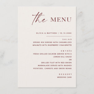 Menu Marfim Suave Elegante Clássico Casamento Moderno
