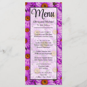 Menu Margarida rosa púrpura, cor-de-rosa-escuro floral