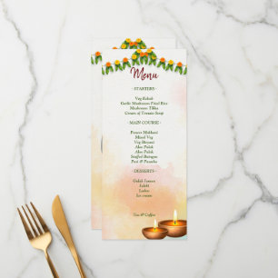Menu Marigold garlands com o casamento Hindu casal Tami