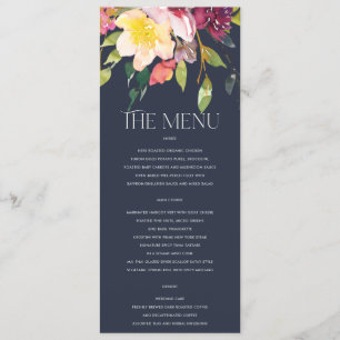 MENU MARINHO AMARELO BURGUNDY FLORAL CASAMENTO DO BUNCH