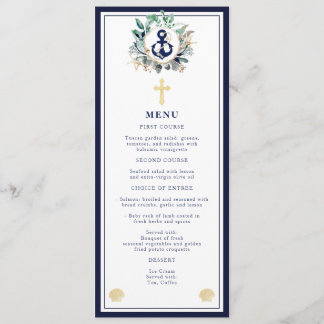 Menu Marinho Anchor Verdura Náutica Cruzada Batismo