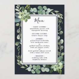 Menu Marinho Azul de Meia-Noite Casamento Suculento