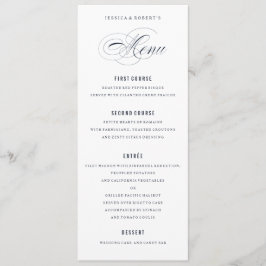 Menu Marinho Azul Elegante Janto Formal Casamento