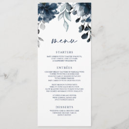 Menu Marinho Azul Floral Silver