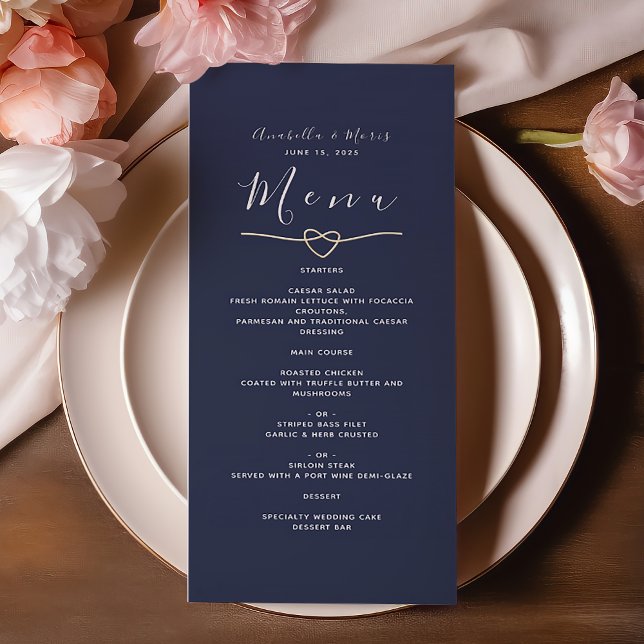 Menu marinho Blue Wedding (Criador carregado)