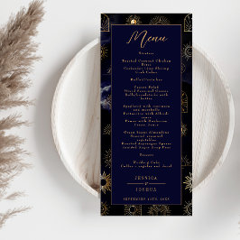 Menu Marinho de Lua Celestial Galáxia Sun Crescent