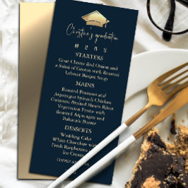 Menu Marinho Elegante - Graduação Azul e Dourada