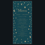 Menu Marinho Místico Dourado Estrelas Casamento da Lua<br><div class="desc">Marinho Místico Dourado Estrelas Casamento da Lua</div>