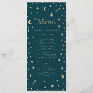 Menu Marinho Místico Dourado Estrelas Casamento da Lua