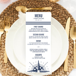 Menu Marinho Moderno e Casamento Náutico Branco
