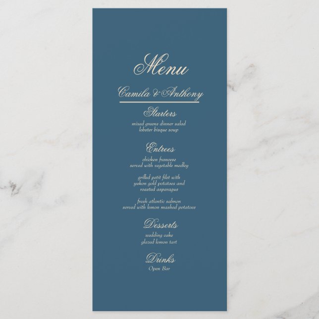 Menu Marinho White Wedding (Frente)