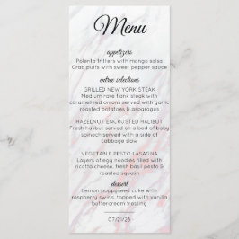 Menu Mármore Rosa Moderno e Cinza