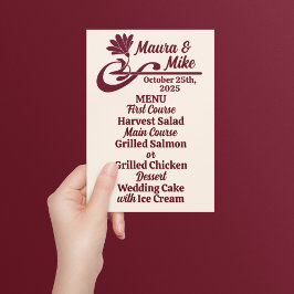 Menu Maroon Art Nouveau Casamento Flourish