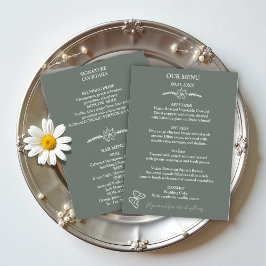 Menu Meadow Flowers Sirocco Green WedeMenu