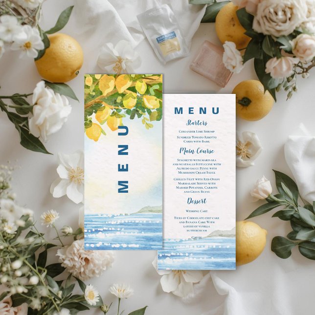 Menu Mediterranean Lemon Grove Coastal Wedding Dinner  (Mediterranean Lemon Grove Coastal Wedding Dinner Menu)