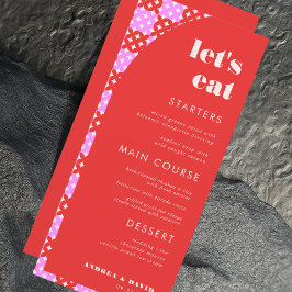 Menu Meio século Rosa e Vamos Vermelho no Casamento