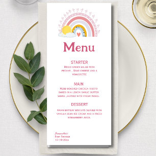 Menu Menino Cor-de-Rosa Sol Cute Mínimo