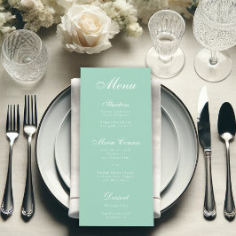 Menu Menta Simples Branco Script Caligrafia Elegante Ve
