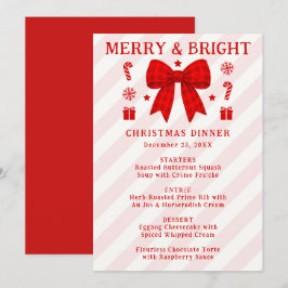 Menu Merry & Bright Toca de Xadrez Vermelho Natal Janta