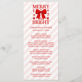 Menu Merry & Bright Toca de Xadrez Vermelho Natal Janta