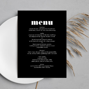 Menu Mesa Branca Negra Negra Moderna