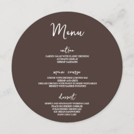 Menu Mesa do Círculo de Casamento de Pastel Minimalista