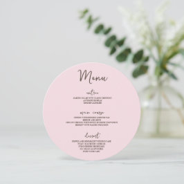 Menu Mesa do Círculo de Casamento de Pastel Minimalista