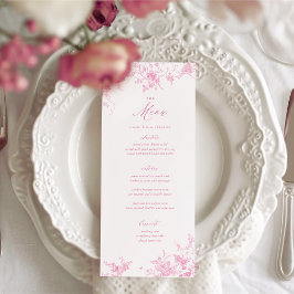 Menu Mesa Floral Cor-de-Rosa Clássica