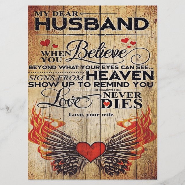 Menu Meu Marido Aniversário Presente | Carta Para Marid (Frente)