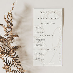 Menu Mineral Mínimo Moderno da Ivory/Spa Neutro