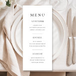 Menu Minimal Elegant Black And White Dinner<br><div class="desc">Elegant Minimal Black And White Dinner Menu.</div>
