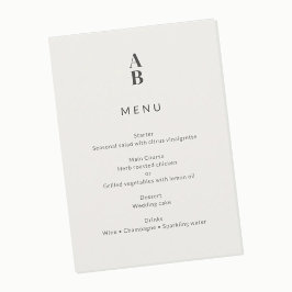Menu Minimal Modern Civil Wedding 