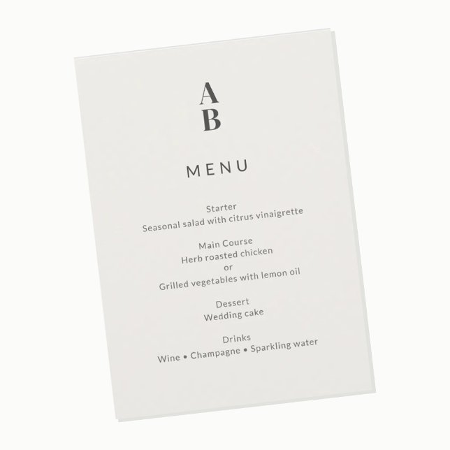 Menu Minimal Modern Civil Wedding  (Criador carregado)