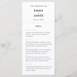 Menu Minimalist Ampersand Wedding | QR Code | Elegant