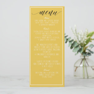 Menu Minimalista Amarelo de Mostarda