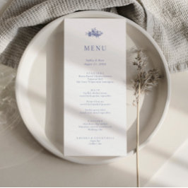 Menu Minimalista da Flora Azul Francesa de Toile E