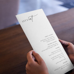 Menu Minimalista de Chic Contemporâneo