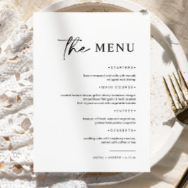 Menu Minimalista e moderno simples | Casamento