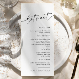 Menu Minimalista e moderno simples | Casamento