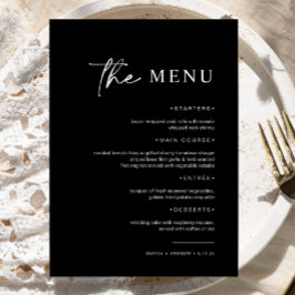 Menu Minimalista e moderno simples | Casamento